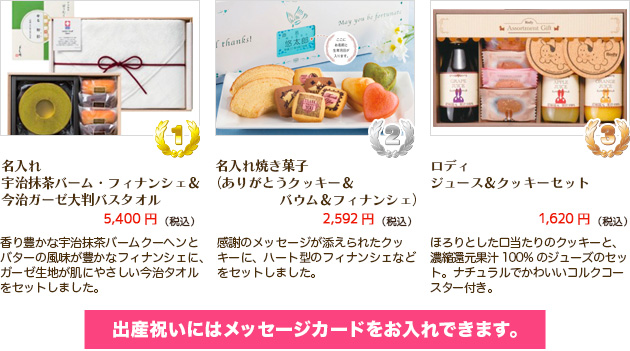 オススメ出産内祝い